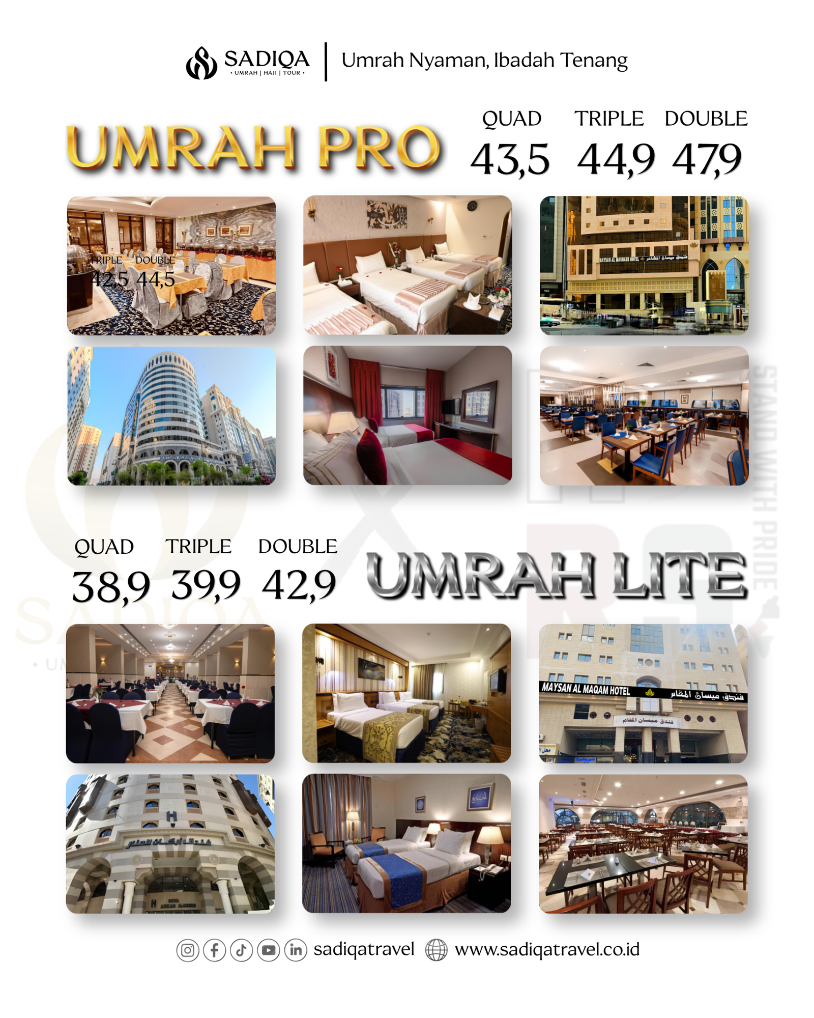 Biro perjalanan haji reguler, plus, dan furoda. Travel umrah reguler, plus, dan private. Halal tour Indonesia dan Internasional.